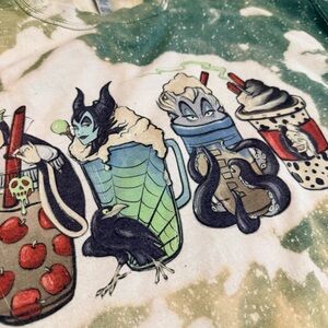 Disney Villain Coffee Drink Tie Dye Crewneck Sweatshirt